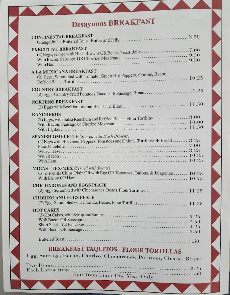 El Patio Restaurant Menu image 1